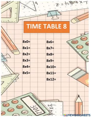 Time table 8
