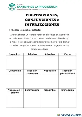 Preposiciones, conjunciones e interjecciones