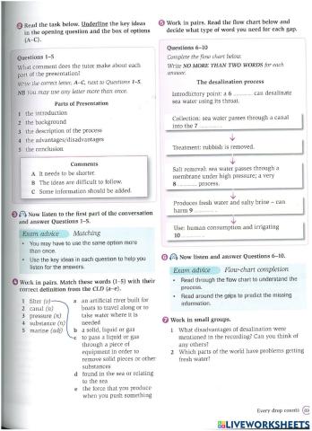 Listening: IELTS flowchart and matching headong