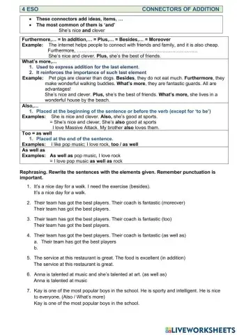 Connectors of addition
