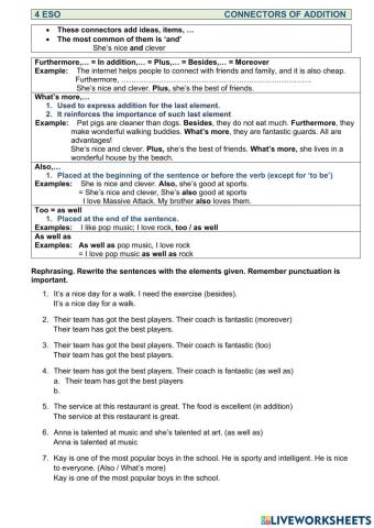 Connectors of addition