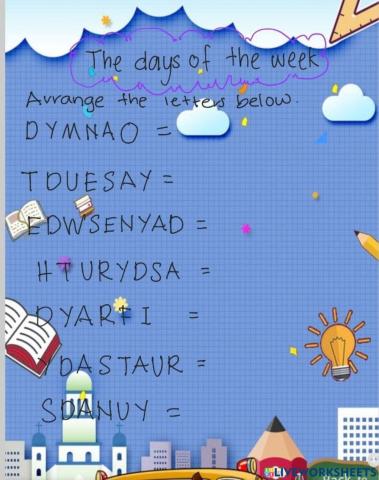 The days of the week