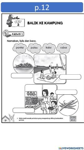 Tema 1 - unit 3 - balik ke kampung - live worksheet ( 1 )
