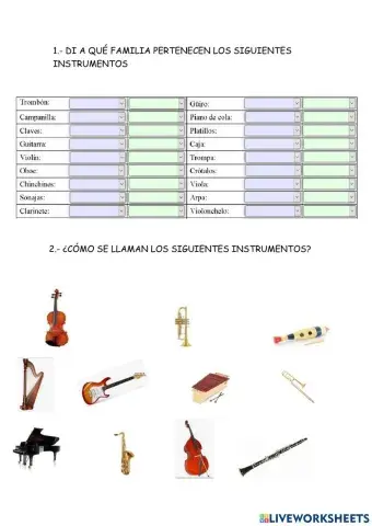 Familias de instrumentos