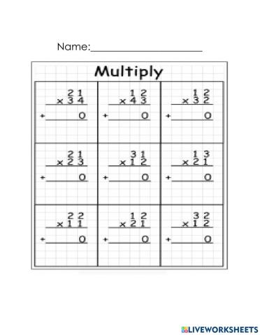 Multiplication 2 by 2