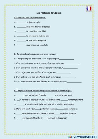 Pronoms toniques