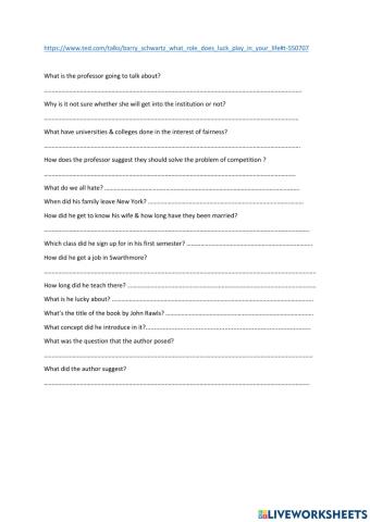 Barry Schwartz: What role does luck play....