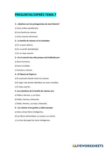 Preguntas exprés tema 7