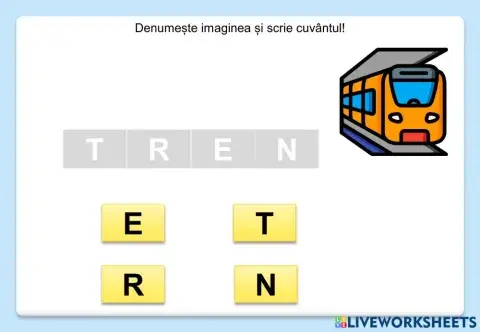 Denumește imaginea și scrie cuvântul! (Mijloace de transport)