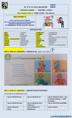 Hey friends 2 unit 2 page 30