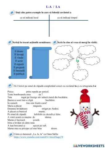 Sa scriem corect la l-a