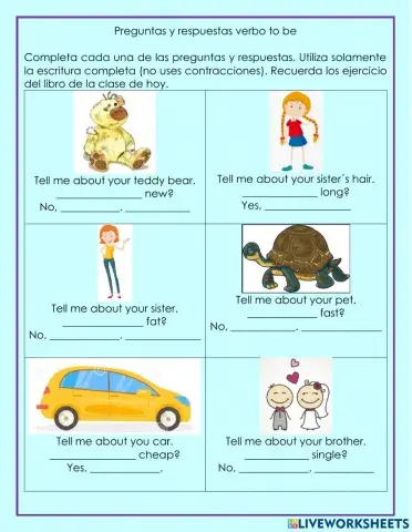 Preguntas y respuestas verbo tobe