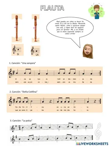 Flauta: canciones con SI y LA