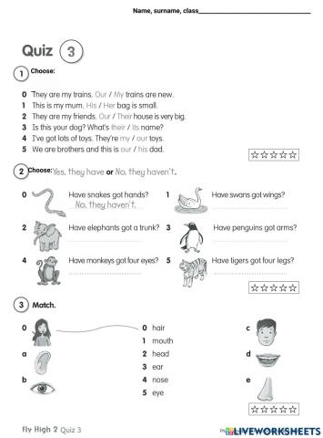 FlyHigh Quiz 3-Form 2
