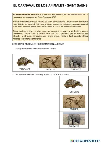 Carnaval de los animales saint saens adaptada