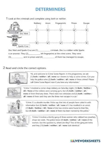 Determiners: none of, all, neither of, both