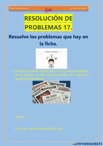 Resolución de problemas. Ficha 17.