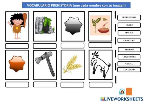 Prehistoria: vocabulario