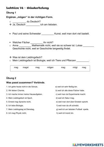 Sätze mit ,,weil''- Sätze mit ,,weil''