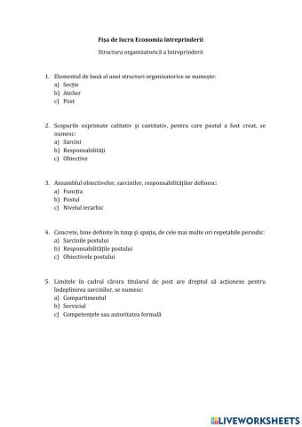 Fisa de lucru