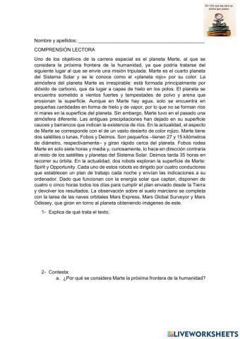 Reading comprehension