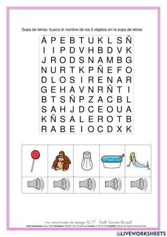 Sopa de letras r directa