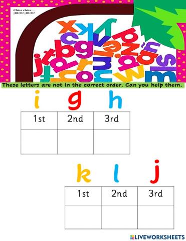 Chicka chicka abc order 2