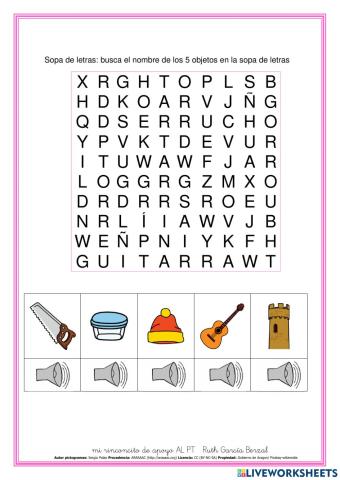 Sopa de letras r fuerte