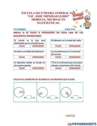 Perímetro y área del círculo