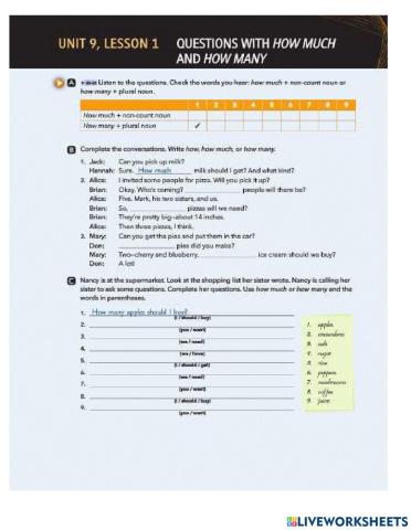 How much - How many countable and uncountable