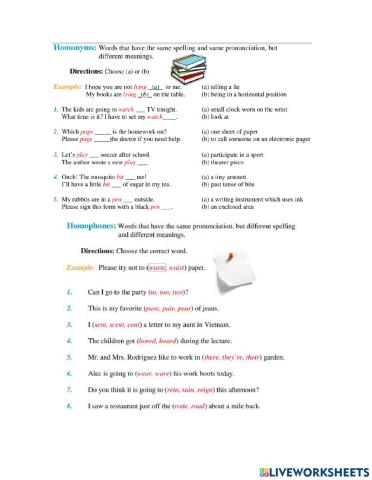 Homonyms & homophones