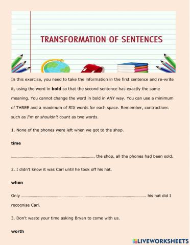 Sentence transformation