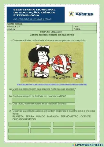 Gênero Textual - Tirinha