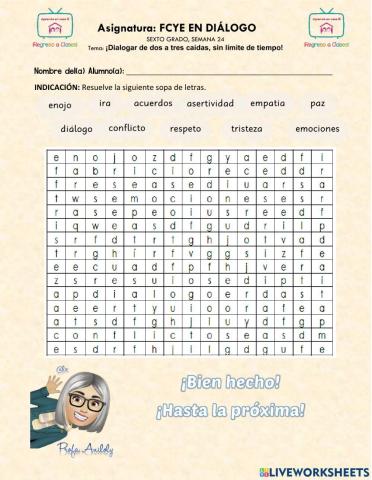 Crucigrama de Emociones