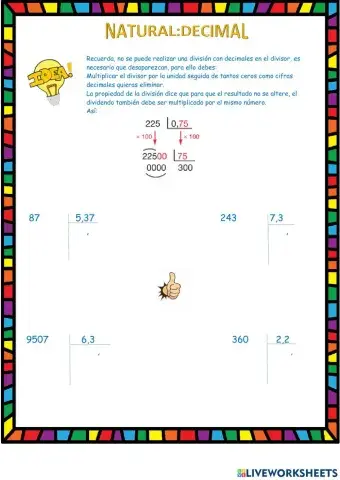 Divisiones con decimales