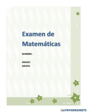 Portada de examen