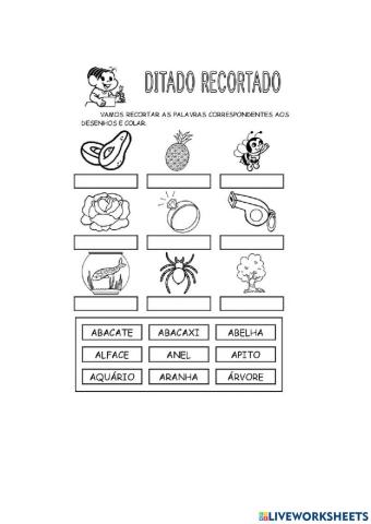 Ditado recortado letra A