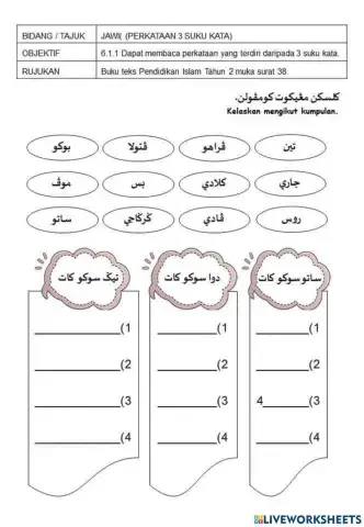 Suku kata jawi tahun 2