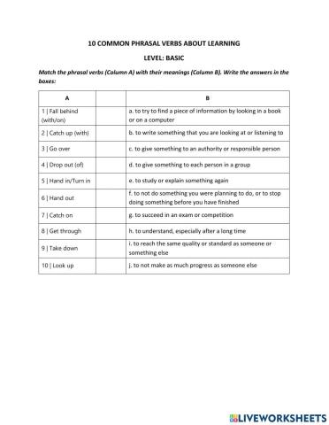 10 Common Phrasal Verbs-Learning-Basic