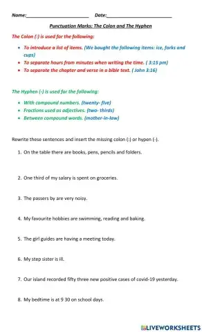 Punctuation: The Hyphen and The Colon