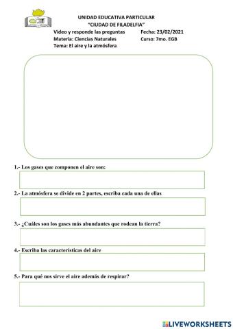 El aire y la atmósfera