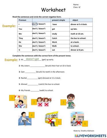 Presents simple - don't and doesn't