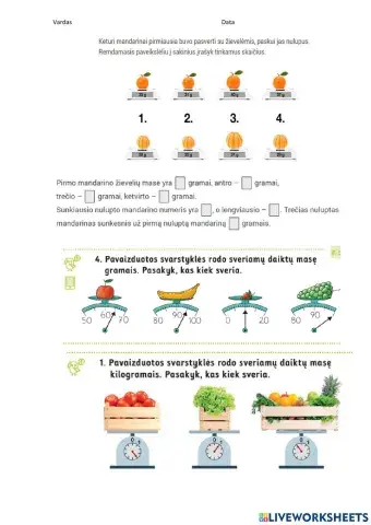 Lyginu daiktų masę