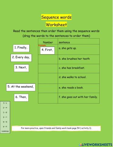 Sequence words 2