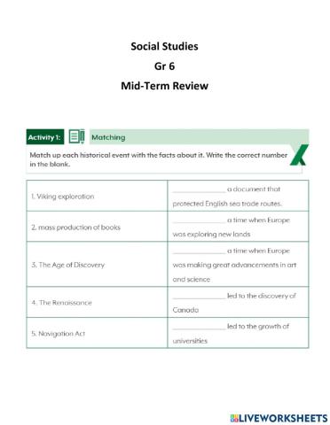 Mid-Term Review Gr 6