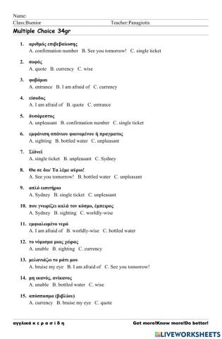 Bsenior Worksheet 34
