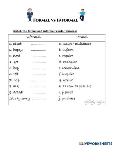 Formal vs Informal