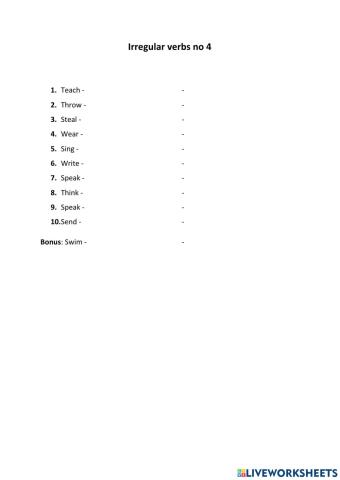 Irregular verbs no 4