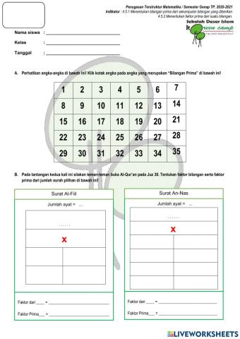Faktor Prima & Faktorisasi Prima