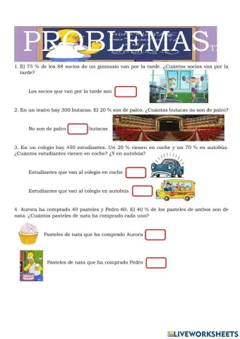 Problemas tantos por ciento